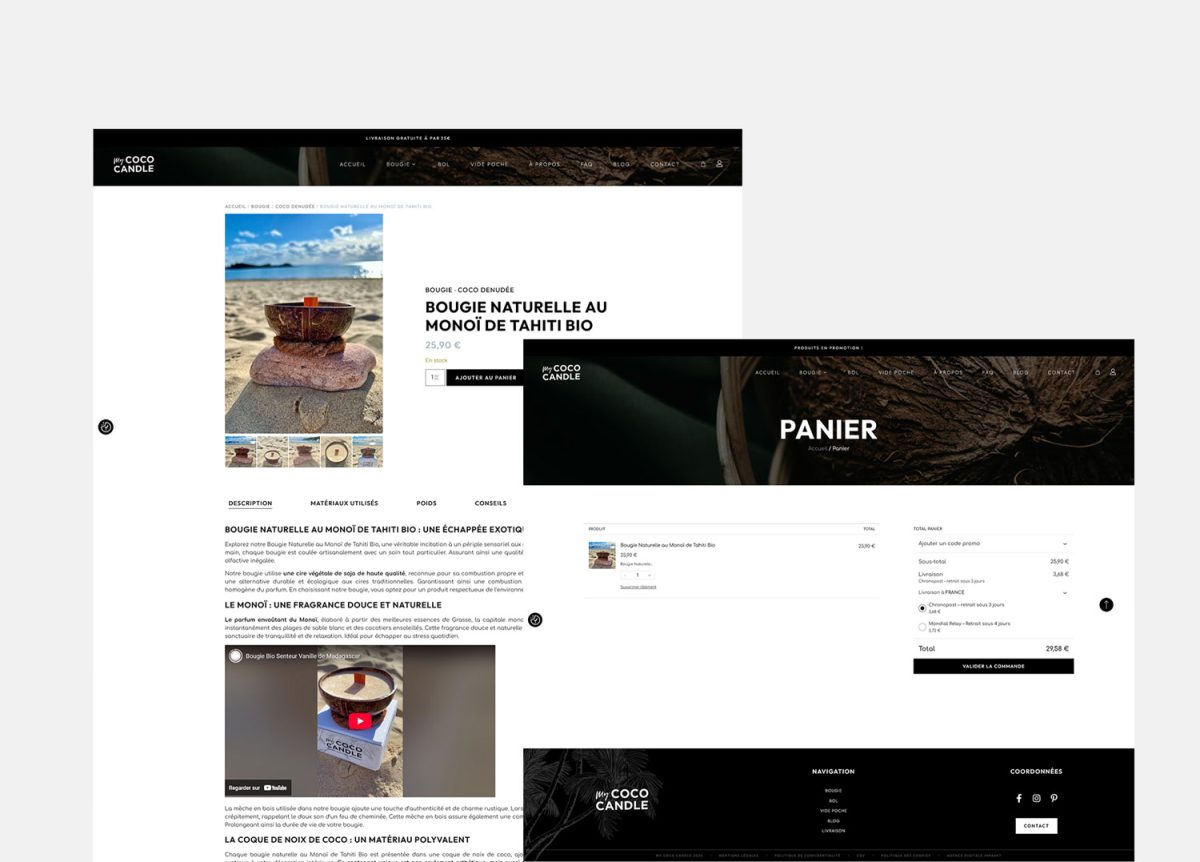 My Coco Candle - Site web focus