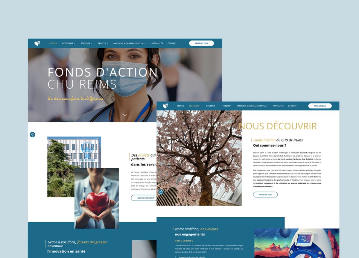 Fonds d'action CHU REIMS - Focus site web