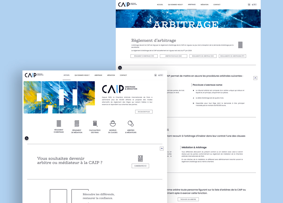Chambre Arbitrale internationale de Paris - Site web