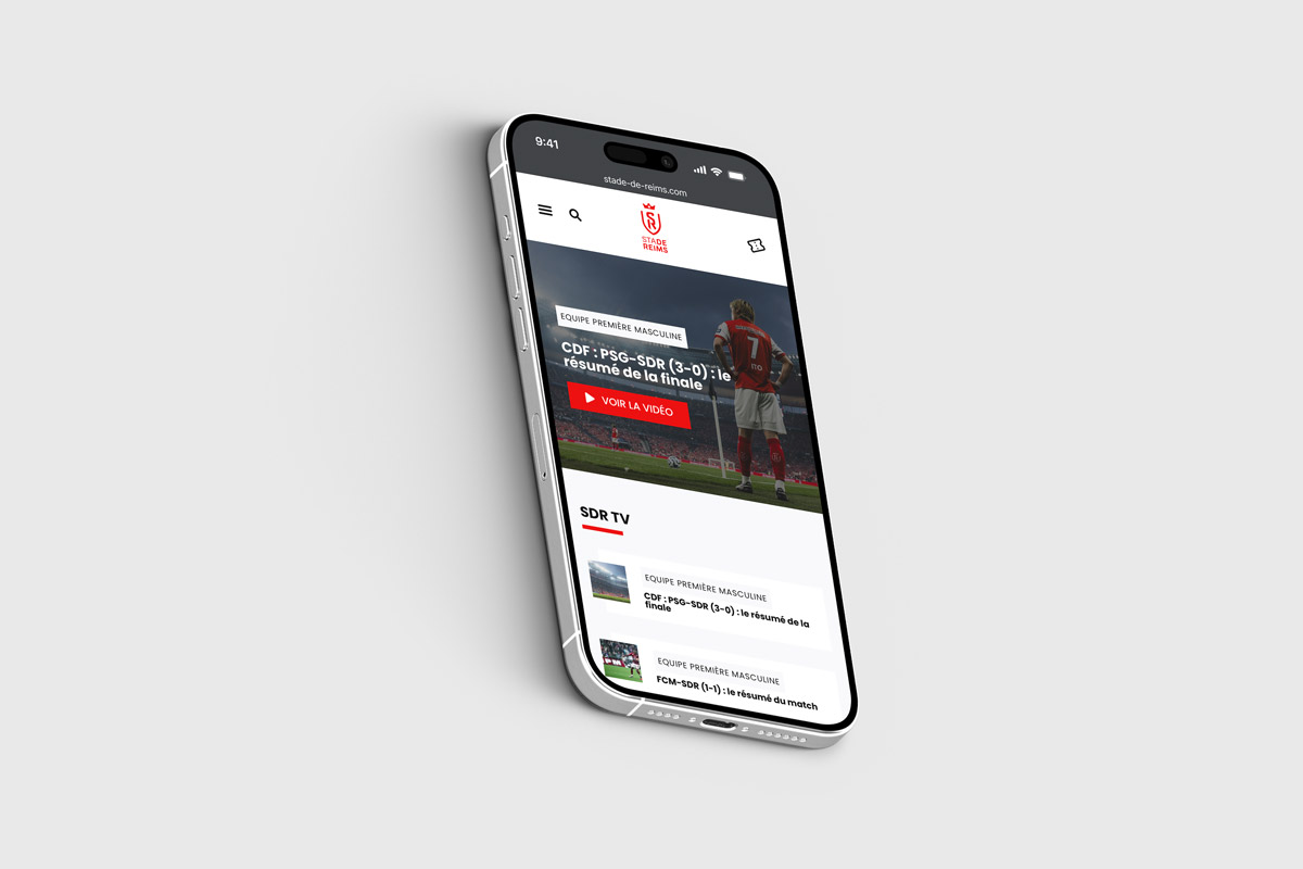 Stade de Reims - Site web mobile responsive