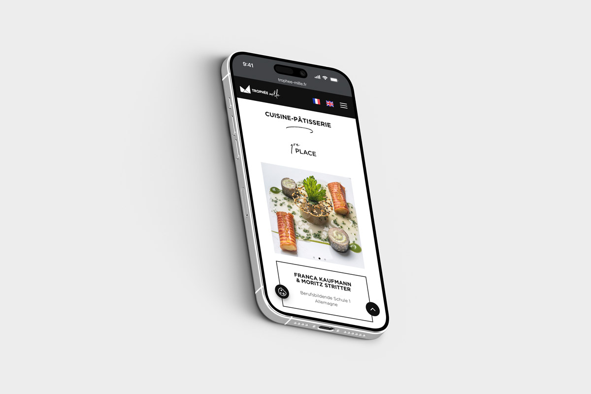 Trophée Mille - Site web responsive mobile