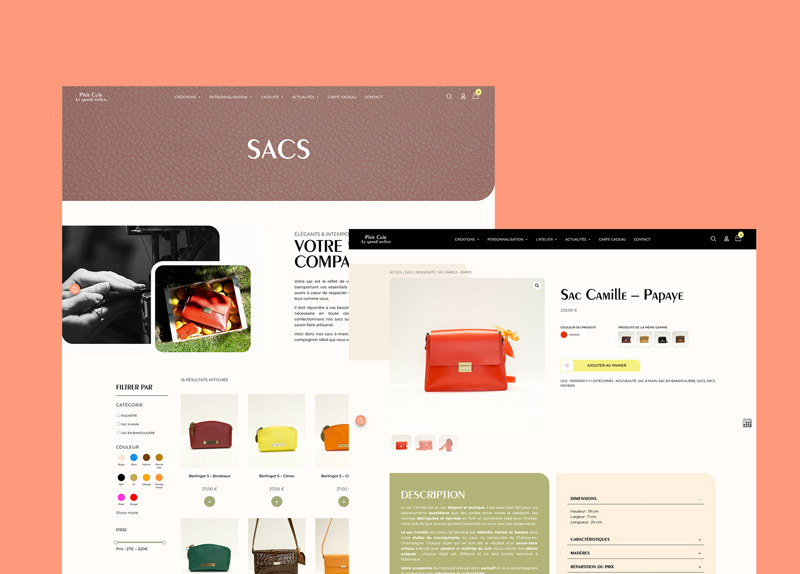 Pixie Cuir - Focus site web