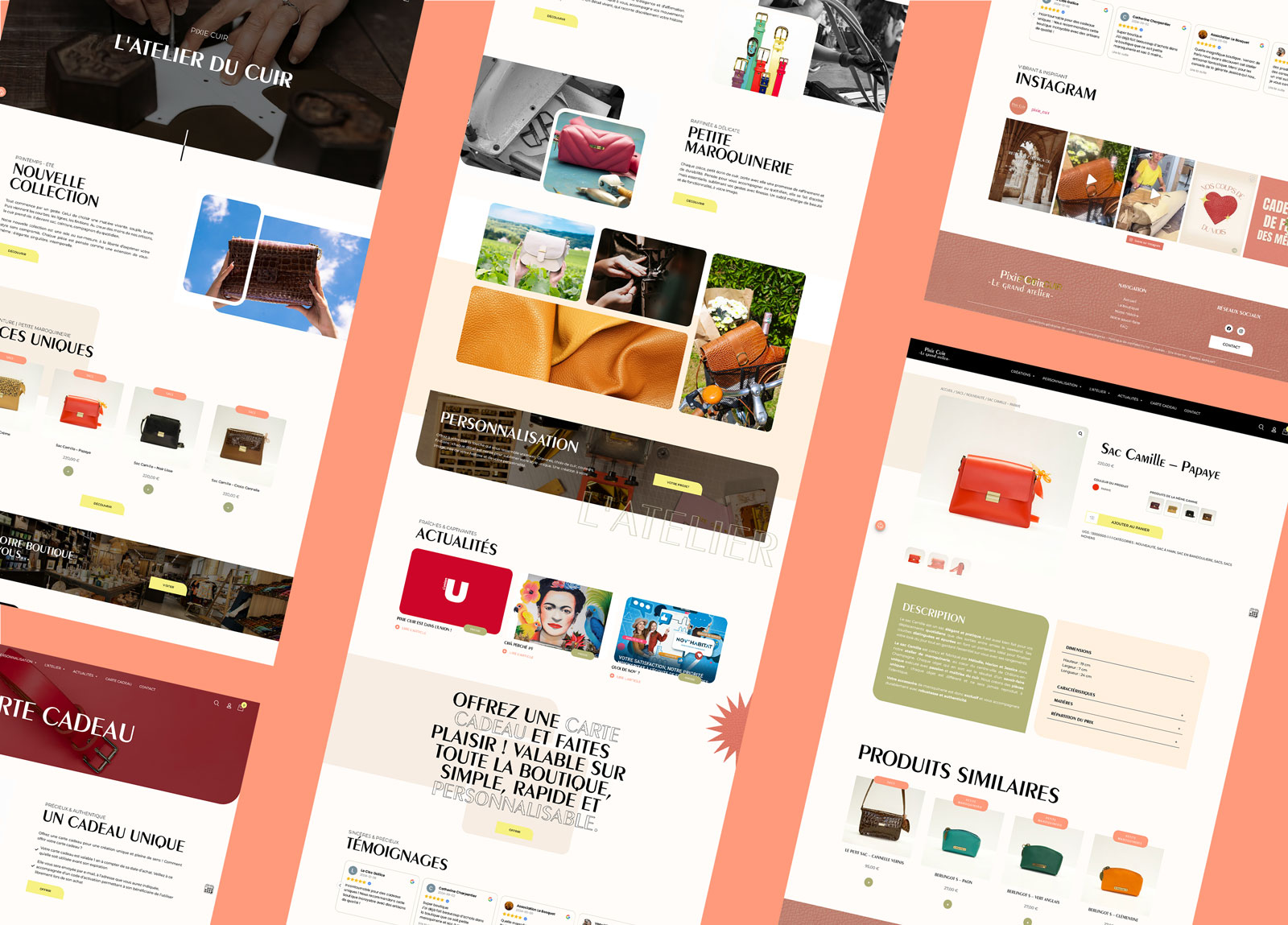 Pixie Cuir - Site web