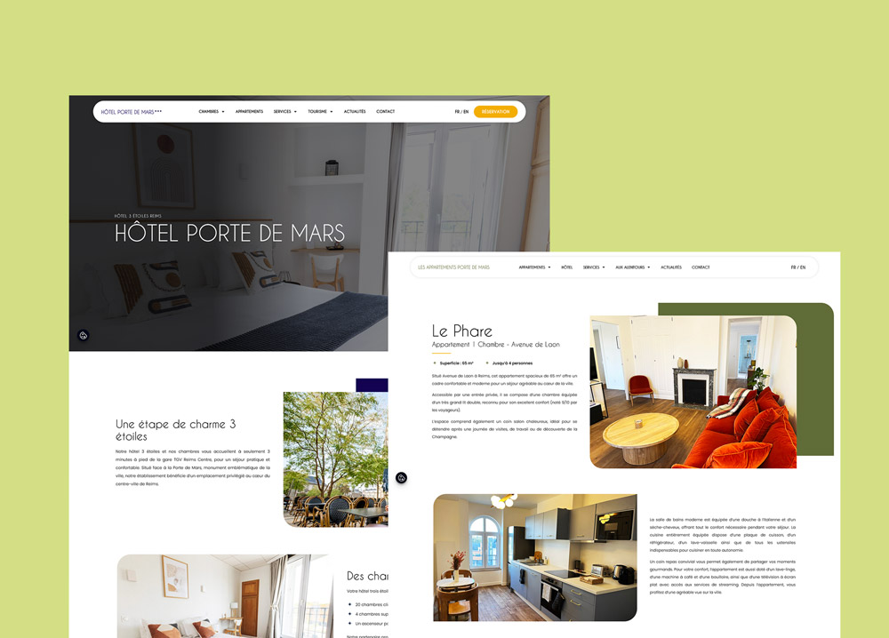 Hôtel & Appartements Porte de Mars - Sites internet