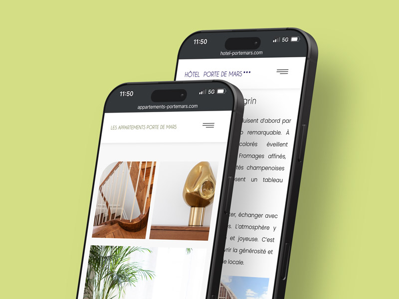 Hôtel & Appartements Porte de Mars - Sites web responsive